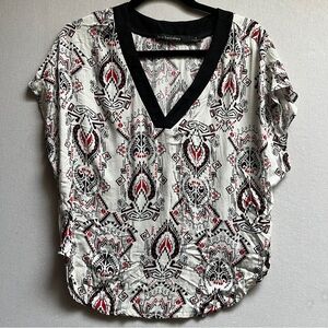Iris Setlakwe Women's Patterned Top Short Sleeve Shirt Sz 4